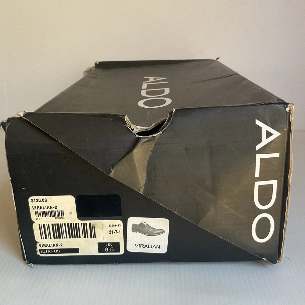 ALDO Viralian-2 Men’s Navy blue Lace Up Dress Shoes 9.5 Minimalist Oxford Style